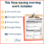 Math Morning Work 5th Grade {August} | Distance Learning | Google Slides