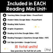 3rd Grade Reading Comprehension Mini Unit Bundle Worksheets Activities Exit Tickets Posters