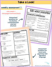 ELA Weekly Assessments 7th Grade  | Printable | Google Forms