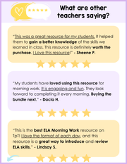 ELA Morning Work 4th Grade {August} | Distance Learning | Google Slides