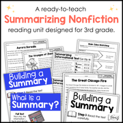 3rd Grade Summarizing Nonfiction Text Fun Reading Comprehension Passages Unit