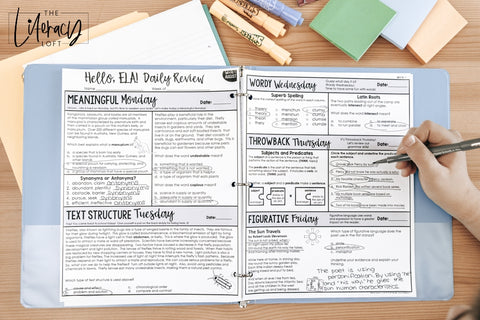 ELA and Math Morning Work 4th, 5th, and 6th Grade Bundle