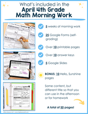 Math Morning Work 4th Grade {April} | Distance Learning | Google Apps