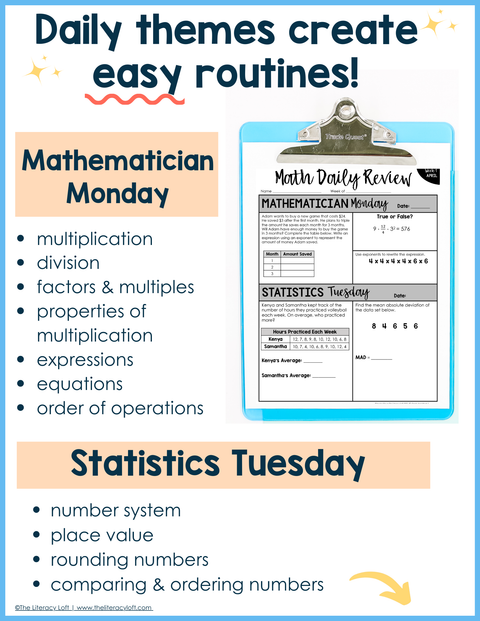 Math Daily Review 6th Grade {April} | Distance Learning | Google Apps