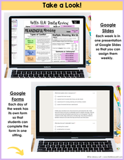 ELA Daily Review 7th Grade {April} | Distance Learning | Google Slides and Forms