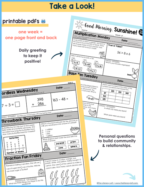 Math Morning Work 3rd Grade {April} | Distance Learning | Google Apps