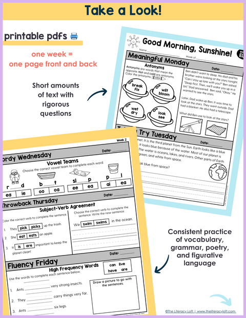 1st Grade ELA Morning Work (April) | Distance Learning | Google Slides