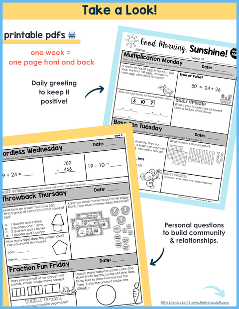 Math Morning Work 2nd Grade {April} | Distance Learning | Google Apps