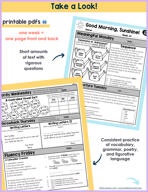 ELA Morning Work 2nd Grade {April} | Distance Learning | Google Slides