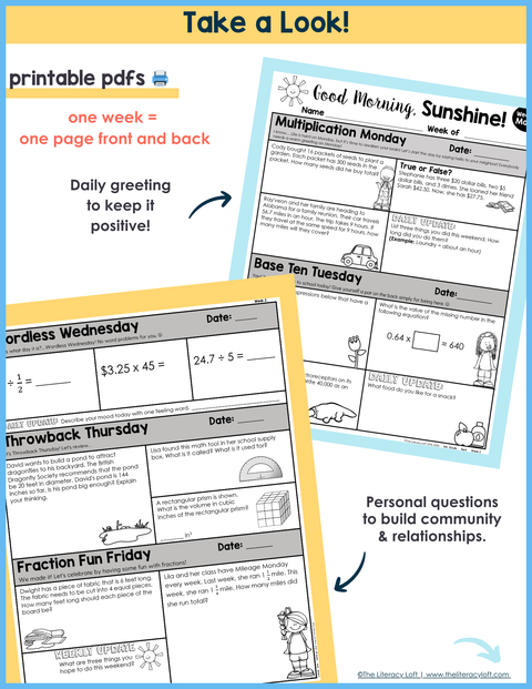 Math Morning Work 5th Grade {April} | Distance Learning | Google Slides