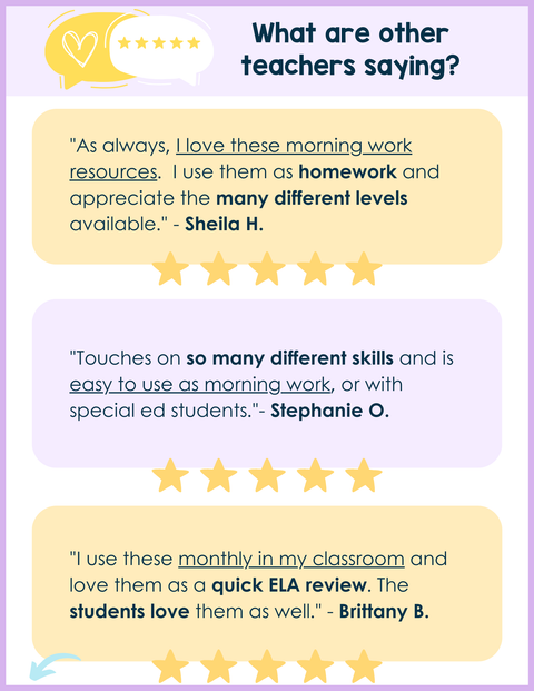 1st Grade ELA Morning Work (April) | Distance Learning | Google Slides