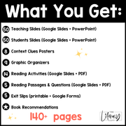 3rd Grade Context Clues Reading Comprehension Unit Vocabulary Worksheets Graphic Organizers Posters