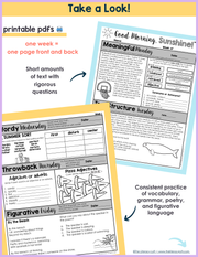 4th Grade ELA Morning Work and Weekly Assessments Bundle