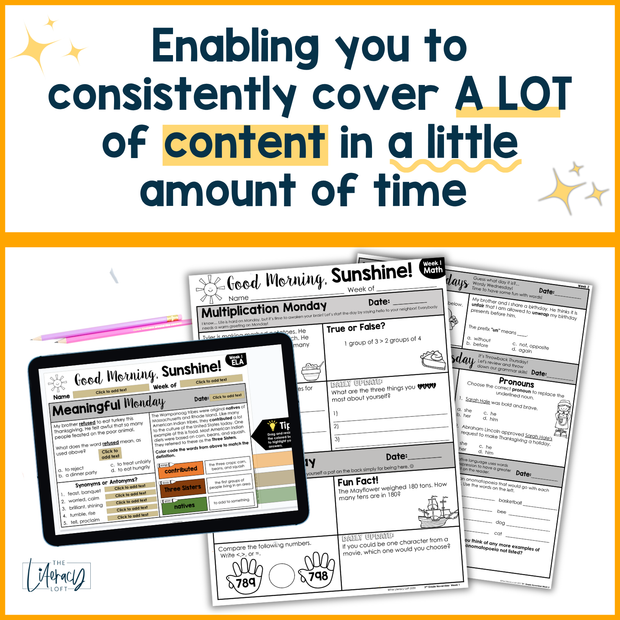 3rd Grade ELA and Math Morning Work and Weekly Assessments Bundle