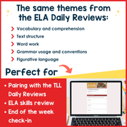 2nd Grade ELA Reading Comprehension Morning Work Assessment Winter Review - Dec