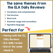 2nd Grade ELA Reading Comprehension November Morning Work Assessment Elementary