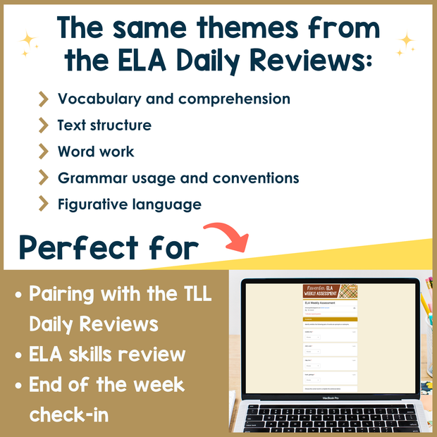 2nd Grade ELA Reading Comprehension November Morning Work Assessment Elementary