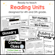 Reading Mini Unit Bundle 4th and 5th Grade