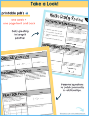 6th Grade Math Daily Review and Weekly Assessments Bundle