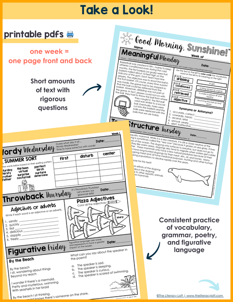 ELA + Math Morning Work 4th Grade {The Bundle} Google Slides + Forms