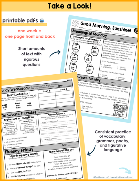 ELA + Math Morning Work 2nd Grade {The Bundle} | Distance Learning | Google Slides