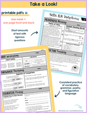 8th Grade ELA Daily Review and Weekly Assessment Bundle