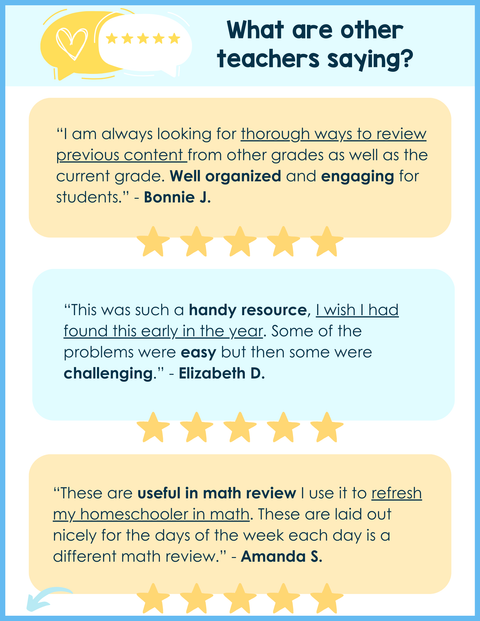 Math Daily Review 6th Grade Bundle | Printable | Google Apps