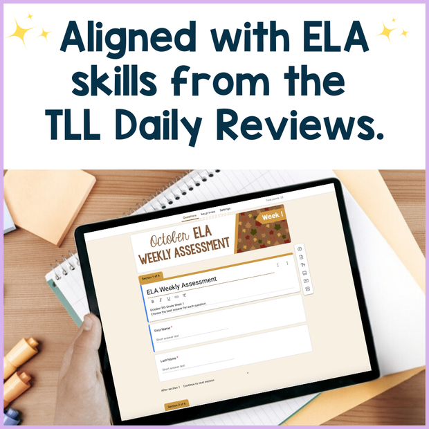 9th Grade Reading Comprehension ELA Morning Work Assessment Bundle High School