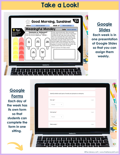 ELA Morning Work 1st Grade (May) | Distance Learning | Google Slides