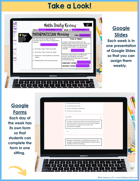 Math Daily Review 6th Grade {May} | Distance Learning | Google Apps