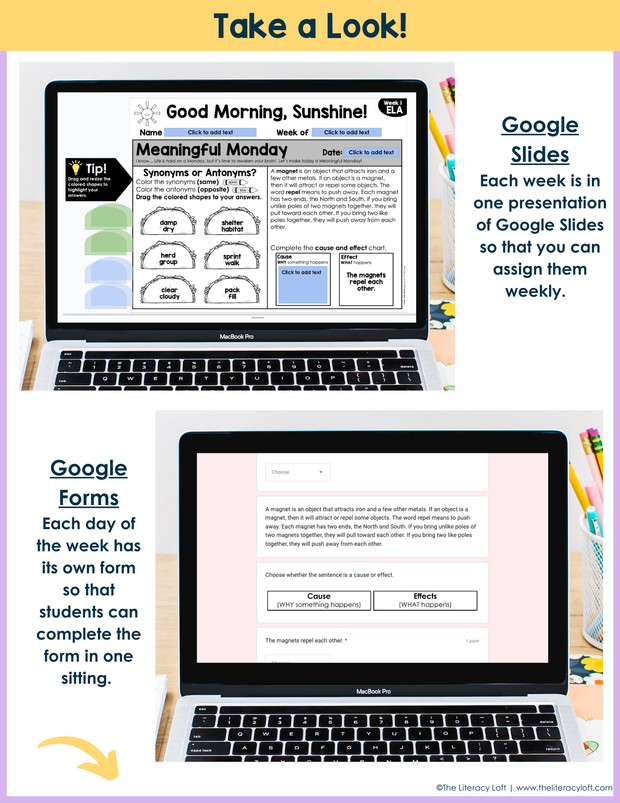 ELA Morning Work 2nd Grade {May} | Distance Learning | Google Slides