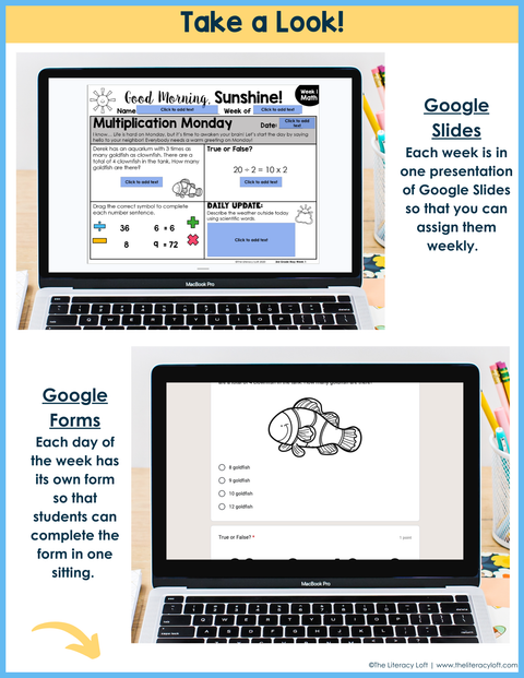 Math Morning Work 3rd Grade {May} | Distance Learning | Google Apps