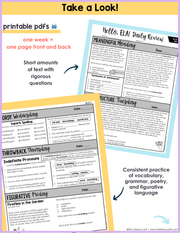 ELA Daily Review 7th Grade {May} | Distance Learning | Google Slides and Forms