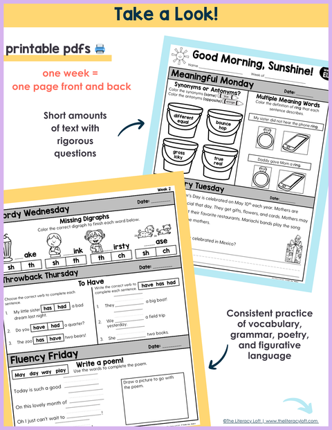 ELA Morning Work 1st Grade (May) | Distance Learning | Google Slides