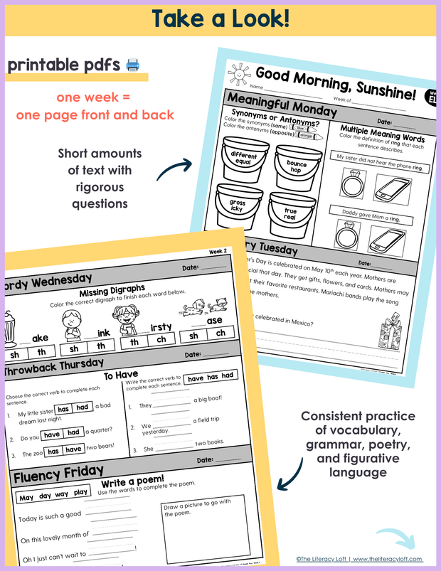 ELA Morning Work 1st Grade (May) | Distance Learning | Google Slides