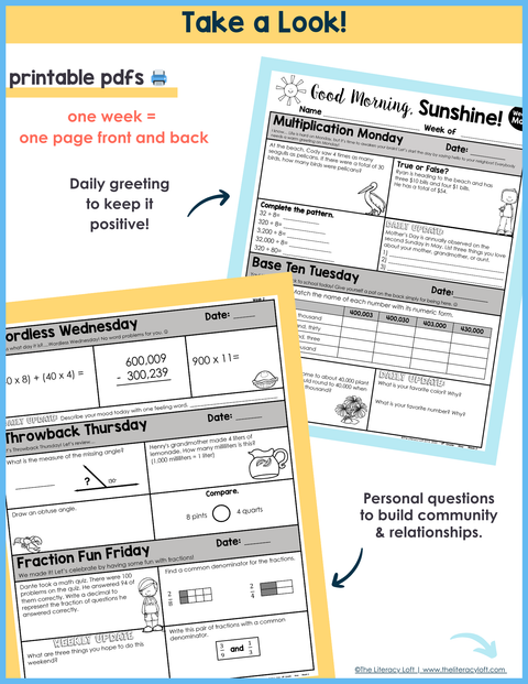 Math Morning Work 4th Grade {May} | Distance Learning | Google Apps