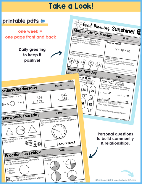 Math Morning Work 2nd Grade {May} | Distance Learning | Google Apps