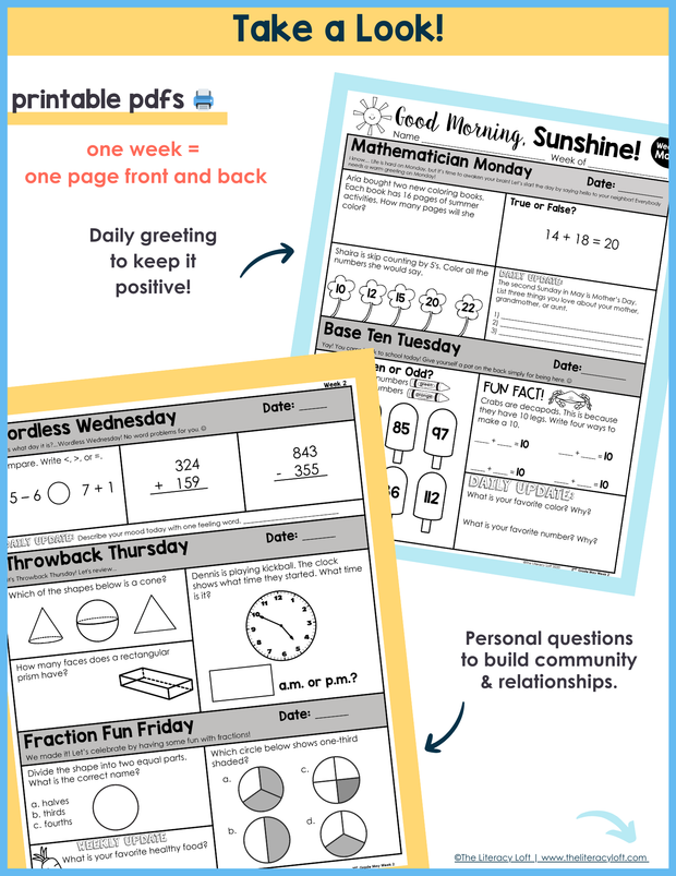 Math Morning Work 2nd Grade {May} | Distance Learning | Google Apps