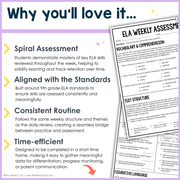 9th-10th Grade ELA Daily Review & Assessment Reading Comprehension Bundle High School