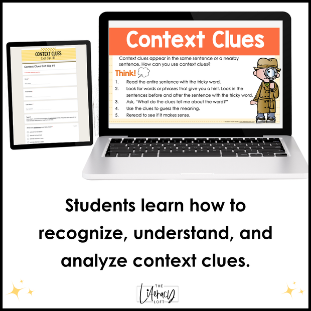 4th 5th Grade Context Clues Reading Comprehension Unit Vocabulary Worksheets Graphic Organizers Posters