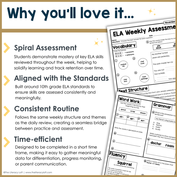 2nd Grade ELA Reading Comprehension November Morning Work Assessment Elementary