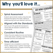 5th Grade ELA Reading Comprehension November Fall Morning Work Assessment Thanksgiving
