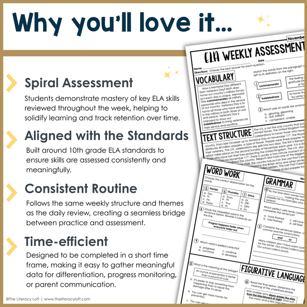 5th Grade ELA Reading Comprehension November Fall Morning Work Assessment Thanksgiving