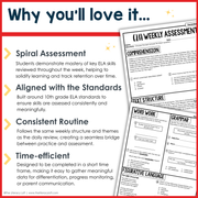 3rd Grade ELA Reading Comprehension Morning Work Assessment Winter Review - Dec