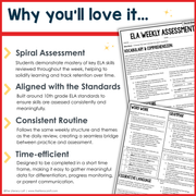 9th Grade ELA Reading Comprehension Morning Work Assessment Winter Review - Dec