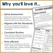 10th Grade ELA Reading Comprehension November Fall Morning Work Assessment Thanksgiving High School