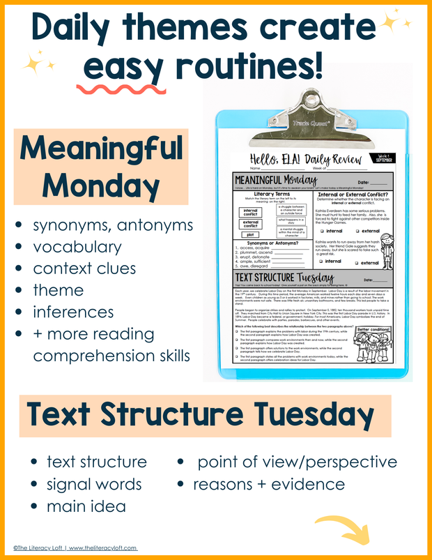 ELA and Math Morning Work Grades 4-6 Bundle