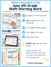 Math Morning Work 4th Grade {June} | Distance Learning | Google Apps