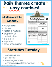 Math Daily Review 6th Grade {June} | Distance Learning | Google Apps