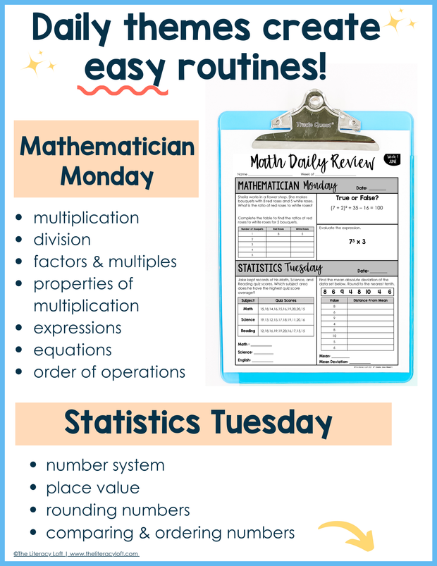 Math Daily Review 6th Grade {June} | Distance Learning | Google Apps